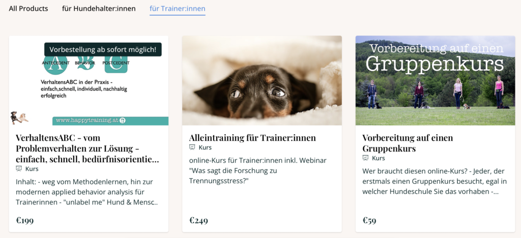 online Kurse für Trainerinnen